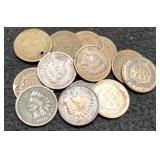 (13) Indian Head Cents, Couple Of Culls