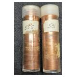 (2) Rolls L. Cents Unc: 1969-S, 1977-D