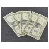 (5) 1957 $1 Silver Certificate Notes inc/ 1 Star