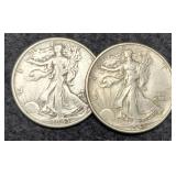 (2) 1943 W. Liberty Half Dollars