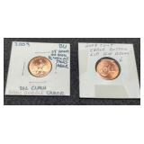 (2) Mint Error L. Cents: Die Break, Die Clash