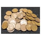 Lot w/ 52 Wheat Cents All In The 30