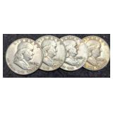 (4) F. Half Dollars: 1948, 49- P&D, 53-D