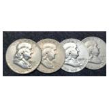 (4) F. Half Dollars: 1954-D&S, 57-P&D