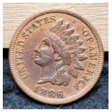 1886 T2 Indian Head Cent Choice XF