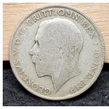 1921 Great Britain Silver 2 Shilling 50%/11.1 G