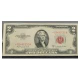 1953B $2 Red Seal Star Note AU