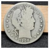 1908 Barber Half Dollar