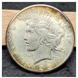 1925 Peace Dollar XF Toned
