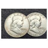 (2) F. Half Dollars: 1952-D, 62-D