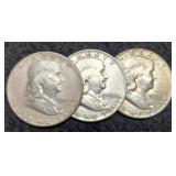 (3) F. Half Dollars: 1949-S, 54-D, 55