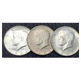 (3) 1964-D K. Half Dollars