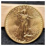 1908 $20 Gold St. Gaudens Double Eagle Unc.