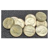 (10) Silver War Nickels AU