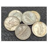 (6) AU M. Dimes 1940-D - 1945-D