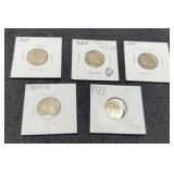 (5) Buffalo Nickels: 1926-P&D, 27-P&S, 28