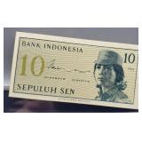1964 Indonesia 10 Sepuluh Sen Banknote Unc.