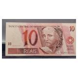 2010 Brasil 10 Reais Banknote Unc.