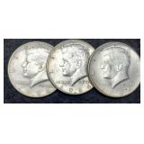 (3) 1964-D K. Half Dollars