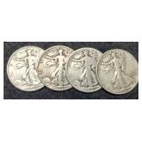 (4) 1943 W. Liberty Half Dollars