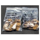 (2) Hundred Wheat Cents Pre 1940