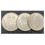 (3) Mexico Silver Peso 1926, 32, 44 72%/16.7 G