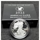 2022-W Proof Silver Eagle w/ Case & COA