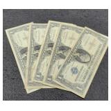 5- 1957 $1 Silver Certificate Notes