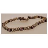 Nice Tennis Bracelet w/ Stones 13.3 Grams
