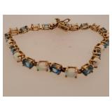 10 K Gold Tennis Bracelet w/ Stones, 8.5 Grams