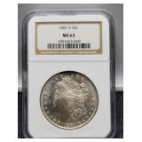 1881-S Slab Morgan Dollar NGC MS63