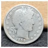 1908-D Barber Half Dollar