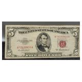 1953A $5 Red Seal Note