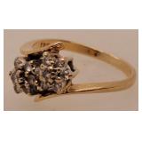 14 K Gold Ring w/ Stones Size 5.5 2.4 Grams