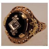 Fancy 10 K Gold Ring, Size 5 2.3 Grams