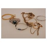4 Costume Rings & 2 Heart Necklaces