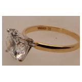 14 K Gold Ring CZ Stone Size 6.8, 2.7 Grams