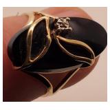 10 K Gold Cocktail Ring Size 5.8 3.2 Grams