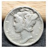 1944-D Mercury Dime AU50