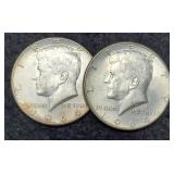 2- 1964-D Kennedy Half Dollars