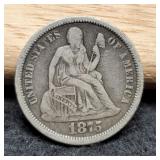 1875-S Liberty Seated Dime XF45