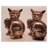 Sterling Silver Cat Salt/Pepper Shakers 2",