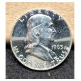 1963 Silver Proof Franklin Half Dollar