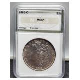 1885-O Slab Morgan Dollar NGS MS65