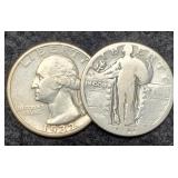 2 Silver Quarters: