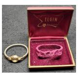 Elgin Ladies Watch, 10 K Gold Filled Bezel w/ Case