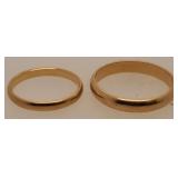 2- 14 K Gold Rings Size 8 & 11.5, 6.8 Grams