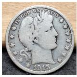 1915-D Barber Half Dollar