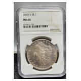 1880-S Slab Morgan Dollar NGC MS66