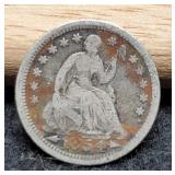 1854 Liberty Seated Half Dime VG10